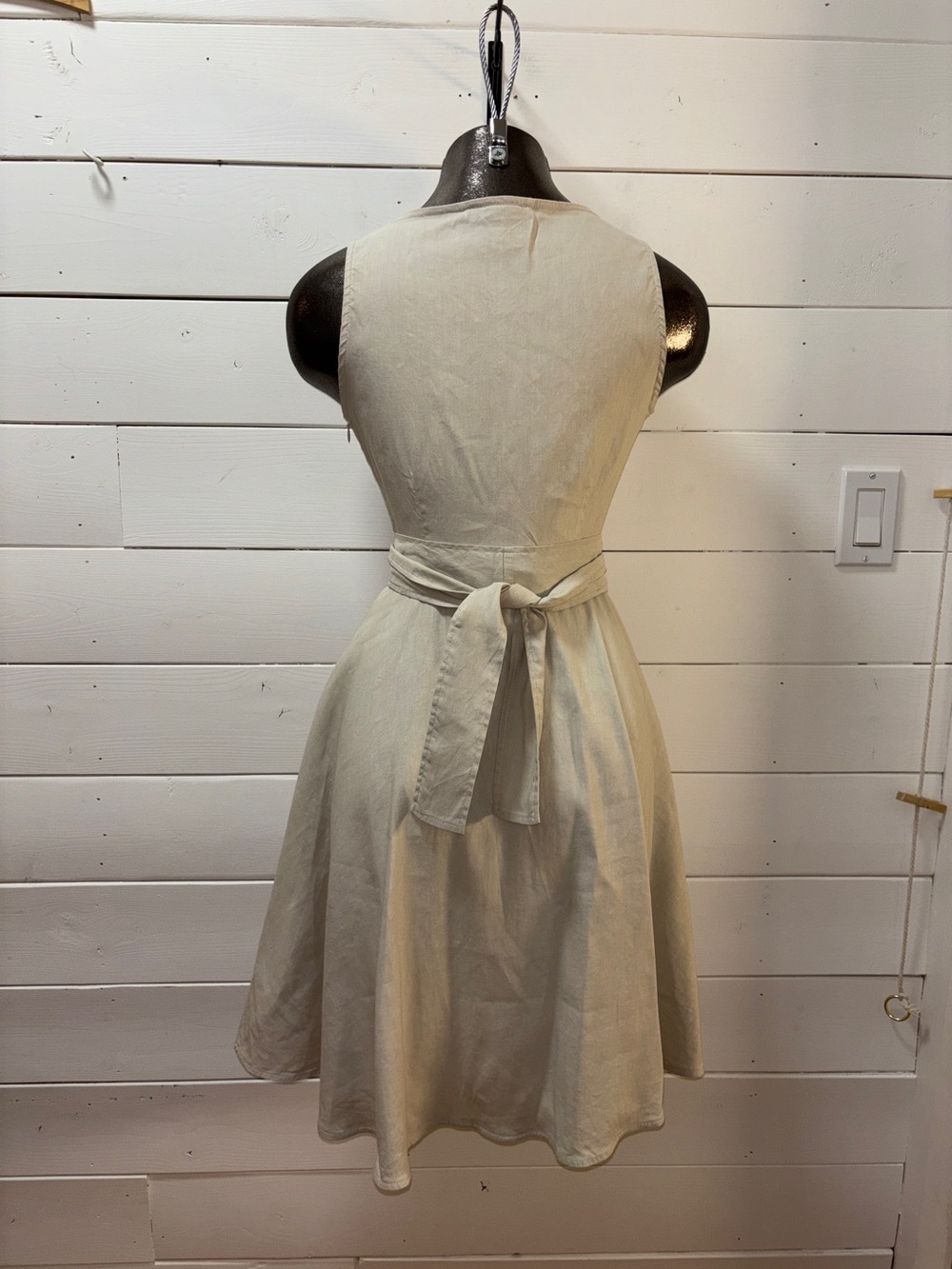 SARAH PACINI Beige Linen Blend Dress Size 0 XS - Picture 6 of 15